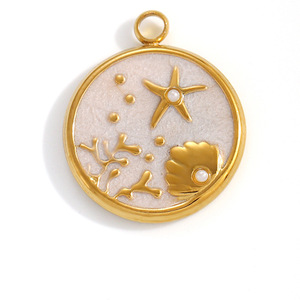 Colgantes Temáticos de Acero Inoxidable con Diseño Oceánico: Corazón, Estrella de Mar, Ancla, Ojo Turco. Accesorios de Joyería DIY, Regalo Unisex. - Product Image 4