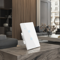 XZJ US 2Gang applique murale 86 Type panneau maison intelligente Wifi Durable PC fournitures électriques pour interrupteur Max 10A 240V verre