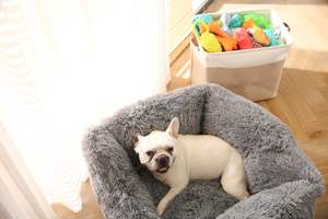 Cama grande de lujo para perros, venta al por mayor, fabricada en Europa, tela de felpa larga suave, cama acogedora antiansiedad para mascotas con cubierta extraíble - Product Image 3