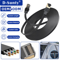 Kabel Ethernet Flat untuk Starlink Standard Kit V4 Gen 3 Mini Cat6 LAN RJ45 Tahan Air untuk RV Pintu Jendela Luar Ruangan