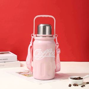 Ceffoo Stainless Steel Vacuum <b>Flask</b> Round Thermal Insulated Bottle With Rope Retro Design For Travel - Product Image 4