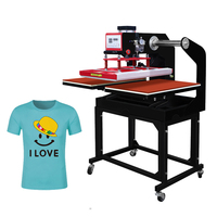 Machine de transfert thermique pneumatique à double station, conception coulissante pour l'impression personnalisée de vêtements