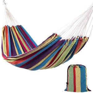 Danlong-hamaca de Camping a rayas de colores para jardín, deportes, hogar, viaje, Camping, Columpio de lona gruesa, cama colgante - Product Image 6