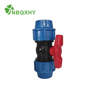 Vanne à boisseau sphérique en PP bleu OEM ODM PN16 haute pression pour raccords de tuyauterie PE pour le traitement de l'eau et l'agriculture - Product Image 2