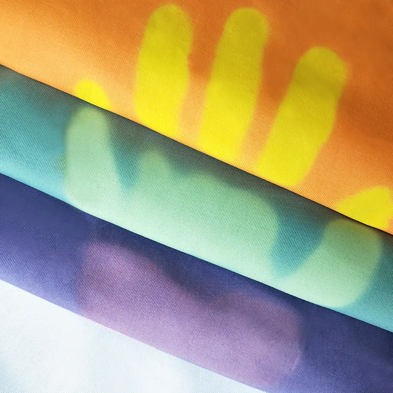Hàng Có Sẵn Vải Polyester 100% Thay Đổi Màu Sắc Nhạy Cảm Với Nhiệt Độ Thay Đổi Cho Quần Short Đi Biển