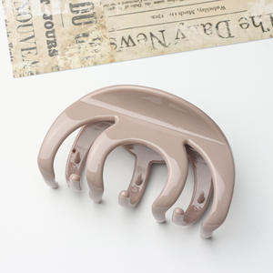 Pince à cheveux requin unie française, épaisse, brillante, irrégulière, en plastique, pour femme - Product Image 5