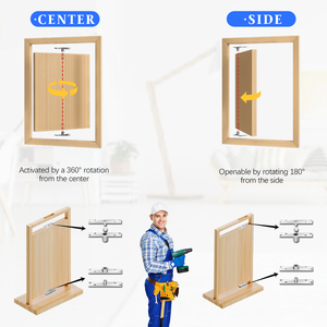 Современная вращающаяся 360 градусов нержавеющая сталь Скрытая сверхмощная Скрытая дверная петля Поворотная 6 мм Толщина - Product Image 4