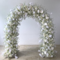 Arche de fleurs artificielles de luxe O-X952 vert émeraude 5D avec support métallique pour décoration de fête et de mariage