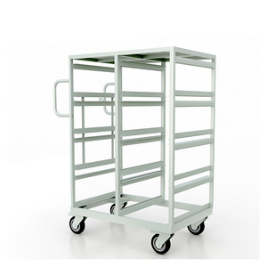 Mobile Sorting Trolley for Euro Storage Crates 4 Tier Metal Picking <b>Cart</b> with <b>Wheels</b> for Warehouse and Supermarket - Product Image 1
