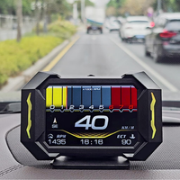 Affichage tête haute OBD2 HUD pour voiture avec GPS, jauge numérique multifonction pour la vitesse, le régime moteur, la température de l'huile et de l'eau, l'altitude