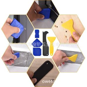 Tile Grout Tool Set 4Pcs Blue Plastic Scraper For Construction Sealing And Caulking Repair - Product Image 3