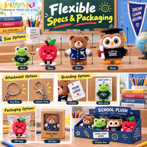 Porte-clés en peluche personnalisés tendance pour les écoles, breloques <span class=keywords><strong>de</strong></span> sac mignonnes en forme <span class=keywords><strong>de</strong></span> mascotte avec broderie pour les remises <span class=keywords><strong>de</strong></span> diplômes et les cadeaux pour les anciens étudiants - Product Image 4