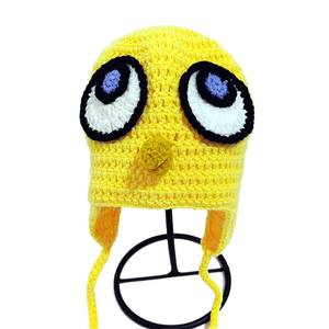 SOLPOP Chapeau de poulet jaune au crochet fait main, bonnet tricoté <span class=keywords><strong>pour</strong></span> costume d'oiseau avec yeux 3D réalistes, accessoire amusant - Product Image 5