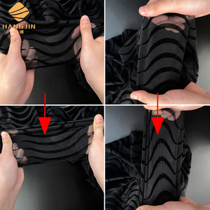 4 웨이 스트레치 얇은 명주 그물 메쉬 원단 맞춤 flocking tulle 탄성 스트레치 메쉬 tulle 패브릭 - Product Image 2