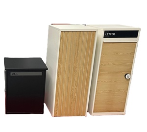 Caja de paquete personalizada al aire libre grano de madera paquete buzón entrega caja Popular acero paquete gabinete montar - Product Image 5