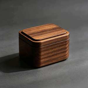 Chinese Style Walnut Wood <b>Tea</b> Storage <b>Box</b> Rectangle Airtight Moisture Proof Office Desk <b>Tea</b> Container - Product Image 4