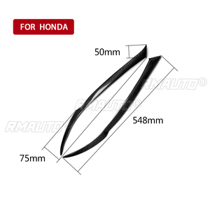 1 par de cubiertas embellecedoras de fibra de carbono auténtica para faros delanteros de coche, tipo ceja/párpado, para Honda Stream 2006 2007 2008, calcomanías para faros de coche - Product Image 3