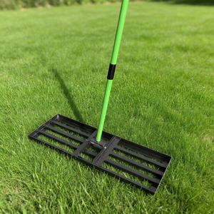 Râteau de nivellement manuel pour pelouse et jardin, <span class=keywords><strong>grand</strong></span> format, pour sable et terrains de golf, avec tige à 5 sections - Product Image 3