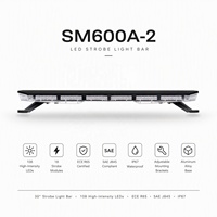 Barre lumineuse pleine taille SM600A-3 30 38 46 54 62 70 pouces, 132 LED, ECE R65 SAE J845, 51 motifs, 12-24V, clignotant ambre, garantie 3 ans