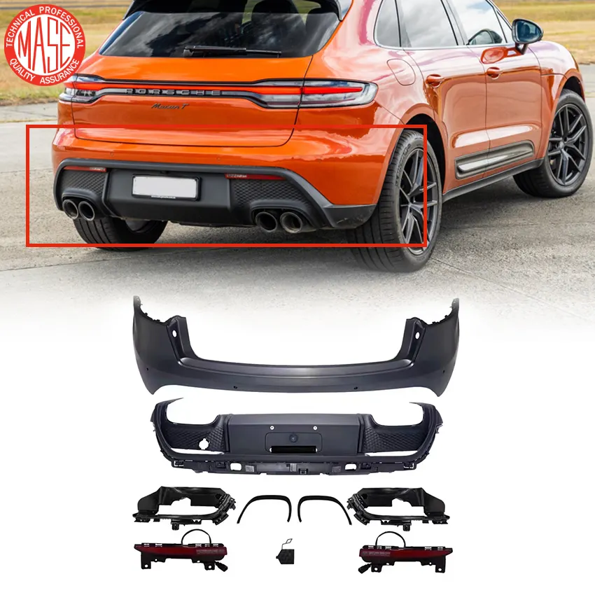 CZJF Back Tali Light Rear Bumper Kit For Porsche Macan 2014 2015 2016 2017 2018 2019 2020 Upgrade To 2023 Body Kit Front Bumper