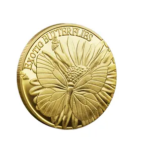 Cartoon Souvenir Metal Coins Butterfly Commemorative Coins