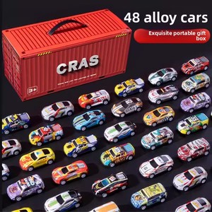 Merlocool 48 voitures miniatures en alliage à rétrofriction avec boîte de rangement, ensemble de jouets de véhicules miniatures moulés sous pression pour enfants, garçons et filles, cadeau - Product Image 2