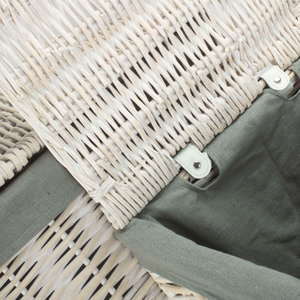 ตะกร้าผ้าซักสีขาวทรงสี่เหลี่ยมมีซับเสจสีเทาทนทาน - Product Image 1