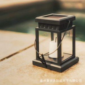 Linterna Solar con Forma de Vela, LED con Efecto de Parpadeo, Decoración de Jardín para Exteriores, Luz Colgante con Acabado Mate - Product Image 3