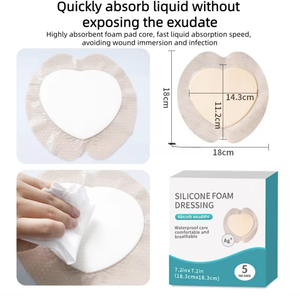 Almohadilla de espuma en forma de corazón de 18x18 cm color piel, cojín de alivio de presión para úlceras por presión en el sacro para pacientes postrados en cama - Product Image 2