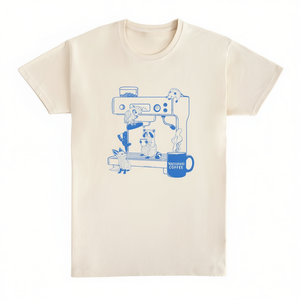 Camiseta Nocturnal Coffee con estampado azul crema, ropa promocional - Product Image 2