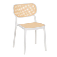 Chaise de café moderne empilable en polypropylène vert style rotin