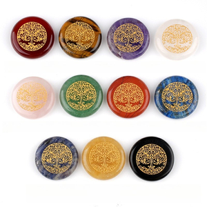 Perles en Agate Naturelle <span class=keywords><strong>de</strong></span> 25 mm, 1 pièce, Rondes et Plates, Motif <span class=keywords><strong>Arbre</strong></span> <span class=keywords><strong>de</strong></span> <span class=keywords><strong>Vie</strong></span>, Pierres <span class=keywords><strong>Semi</strong></span>-Précieuses, Décoration Créative - Product Image 2