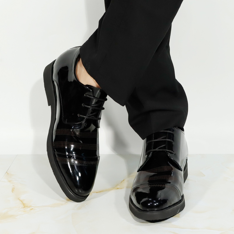 Мужские туфли на шнуровке Pat Leather, Модная стильная итальянская обувь для увеличения роста, высокое качество, классические мужские туфли