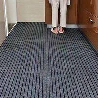Tapis d'entrée rayé antidérapant de qualité supérieure, résistant et durable, avec support en PVC, facile à nettoyer, absorption de l'eau, antidérapant, en polyester