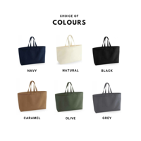 Sac fourre-tout en toile extra large imprimé, en toile de coton robuste, réutilisable pour les courses, idéal comme cadeau promotionnel