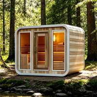 Cabine de sauna extérieure de luxe en forme de cube, imperméable, pour jardin, sauna finlandais à vapeur sèche pour usage domestique et commercial