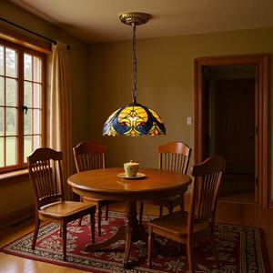 โคมไฟระย้ารูปหัวใจสไตล์ยุโรปสำหรับห้องนั่งเล่น ห้องรับประทานอาหาร พื้นที่บาร์; ดีไซน์กระจกสี; โคมไฟระย้าแบบให้แสงอบอุ่น - Product Image 4