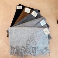 Écharpe de cou chic unie 100 % laine, écharpe d'hiver extra longue, cache-cou tricoté de couleur unie, châle enveloppant