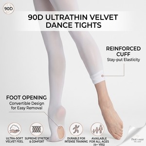 60 डी/90 डी लुगम्य खोखले खोखले-बाहर गैर-पर्ची मखमली टाइट्स, त्वचा सफेद लड़कियों के बैले खिंचाव स्टॉकिंग बच्चों पतली ठोस नृत्य मोजे - Product Image 1