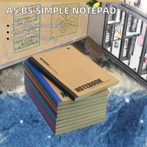 Bloc-notes de bureau simple à lignes horizontales B5, couverture souple en kraft, journal scolaire pour étudiants, cahier d'exercices A5 épais pour usage scolaire - Product Image 4