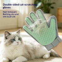 Gant de toilettage pour animaux à cinq doigts, à poils doux, pour le brossage, le bain, le massage et la désépaississement des poils des chiens et des chats, pour la main gauche et la main droite