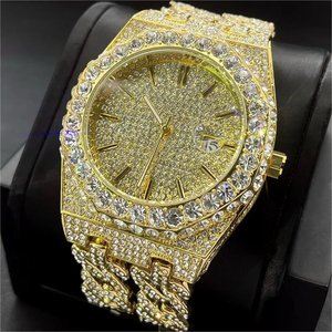 2025 Luxury Men Watches Waterproof Brand Hip Hop Iced Out Diamond Watch Men Double Layered Cuban Chain Quartz <strong>Clock</strong> for Male - Product Image 3