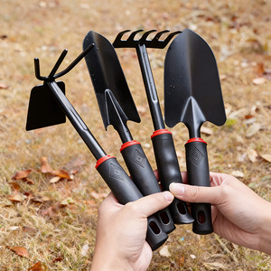 Garden Hand Tool Set 4 Pc Shovel Rake Hoe Trowel For Outdoor Planting Flower Gardening Courtyard Balcony Landscaping - Product Image 1