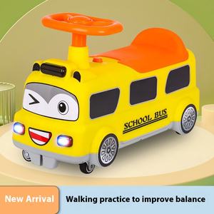 Baby Bus Ride-On Toy Scooter Manual School Bus Music Light Universal Wheel Twist Car para 2-4 años Batería Caja de almacenamiento de plástico - Product Image 5