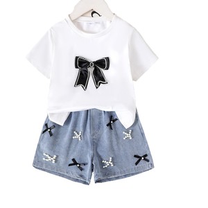 Nuovo Set Estivo 2025 <span class=keywords><strong>per</strong></span> Bambine: <span class=keywords><strong>Top</strong></span> a Maniche Corte + Pantaloncini in Denim <span class=keywords><strong>per</strong></span> 4-7 Anni - Product Image 5