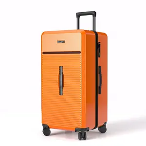 Emay Latest Sports Designer Large Capacity ABS PC Aluminum Trolley Silent Wheel Travel Luggage Suitcase Case