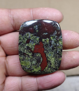 Piedra de Sangre de Dragón Natural, Gema Suelta Tallada, Cabujón de Cristal Rojo Verde, Decoración Curativa, Regalo - Product Image 2