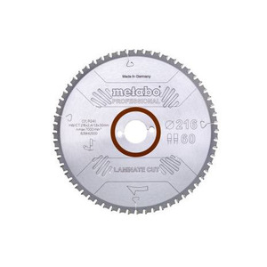 Lame de scie circulaire Metabo pour découpe de stratifiés, diamètre 216 mm, pour scies semi-statiques, qualité professionnelle - Product Image 1