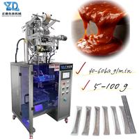 Machine d'emballage à trois soudures latérales avec encoche de déchirement facile, grande trémie personnalisée, pour sauce chili thaï, en acier inoxydable, qualité alimentaire, CE