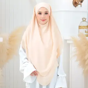 马来西亚合奏雪纺telekung hijab khimar soie de medine complet threen 2层niqab和abaya套装为女性出售